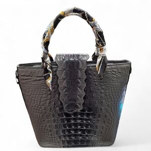 Real Leather Croc Embossed Purse Bag